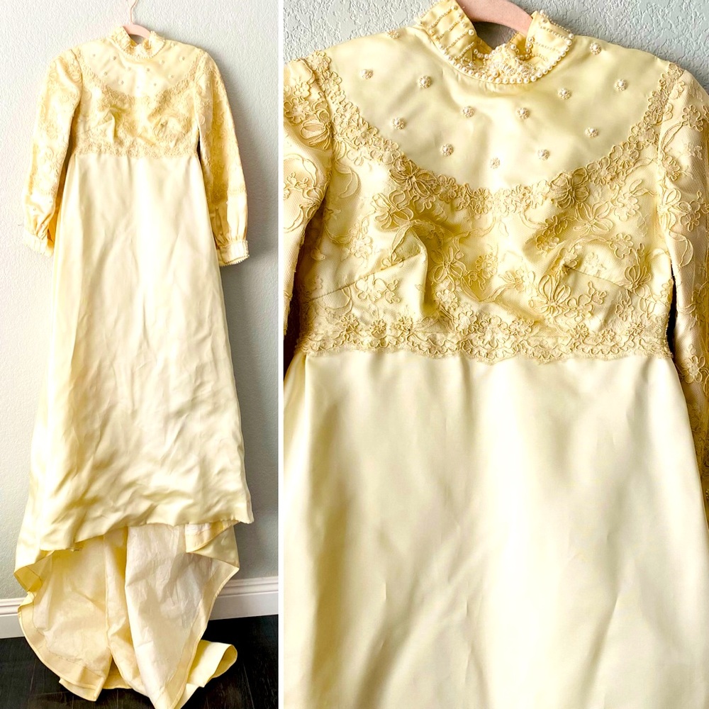 Vintage wedding dress, Priscilla/Teeny, c 1971 [Please see description/photos]